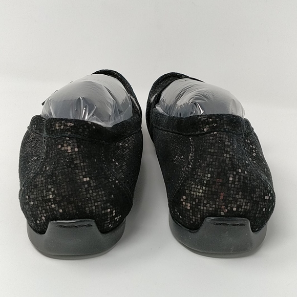 AGL Black Metallic Suede Slip-On Loafer Flats Sz 8 - Picture 3 of 8